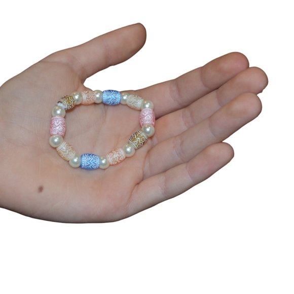 Handmade Barrel beads Elastic Bracelet - Picture 5 of 6